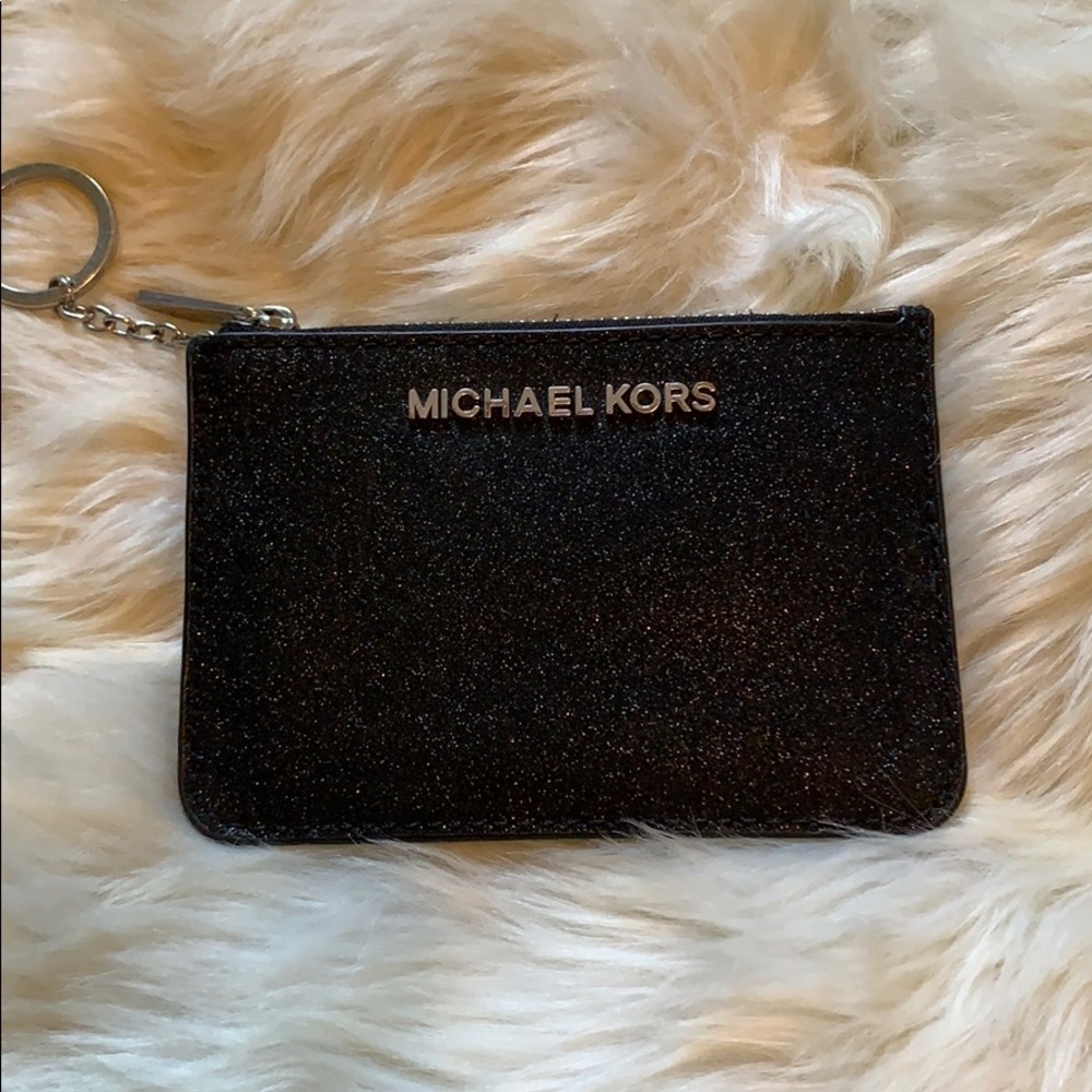 Michael Kors Black Sparkle Wristlet